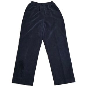 Vintage Alfred Dunner Corduroy Pants Women's Size 8 Black Elastic Waist Casual